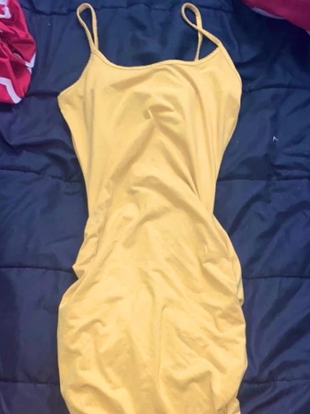 Yellow Spaghetti Strap Bodycon Dress